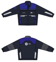 Jacket for men for protection against mechanical influences Worker art.TMH005 colour Total Eclipse with Strong Blue, blended fab