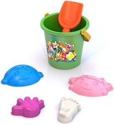 Sand Set ?72 (moulds Girl+Boy+Hands+Feet, small bucket with print, scoop)