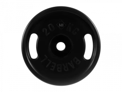 MB-PltBS-20 Rubber disc "Euro-Classic" with handles, black, 51 mm, 20 kg