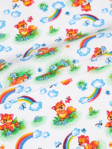 Printed Flannel Fabric 12s12, 90 cm Width, 175 g/m²
