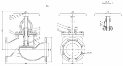 Non-return shut-off flanged bore valve with indicator DN 150 PN 10 series 458 (KMIA.491925.005-03)