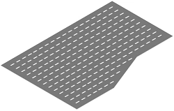 Bottom base of reduction of right self-supporting cable girder DKY 000x00 P, with overall dimensions from 300x200 mm to 1000x800