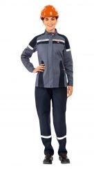 Special clothing for protection against OPZ, mechanical effects, made of cotton fabric with water-repellent finish, with element