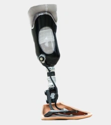 Modular tibia prosthesis, including underdevelopment, with microprocessor-controlled foot module