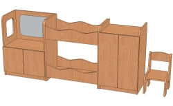Play area Set of furniture "Bedroom-1". Model: IZ-S1