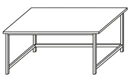 Laboratory assistant's table on metal frame (high) SL-4(c)