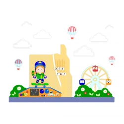 Decorative and developmental panel "Skate Park" PGS-0SP