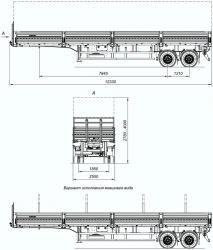 Semi-trailer 9408-01 biaxial cargo trailer with axles HJD13Y30S18-1840T16-060 with load capacity 12 tonnes