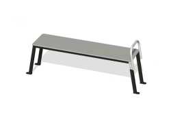 Horizontal gymnastics bench with foot lock for the test "Torso raise from supine position".