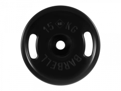 MB-PltBS-15 Rubber disc "Euro-Classic" with handles, black, 51 mm, 15 kg
