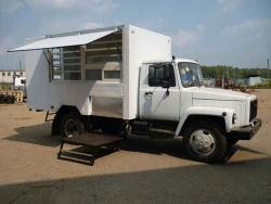 Means of transport - vans for the carriage of foodstuffs (automatic shop van) type 47121, modification 47121D on chassis base