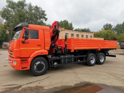 Flatbed truck model 675515-12 with CMU (INMAN IT200 JSC) on KAMAZ 5350-D5 chassis