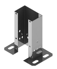 Power supply stand base SPPOP, with overall dimensions 196x182x122 mm, metal thickness 2,0 mm, galvanised steel