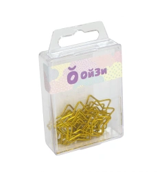 Paper clips - star 30 mm 12 pcs., golden