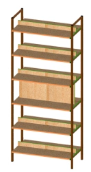 Double-sided shelving unit (m\k) with variable parameters
