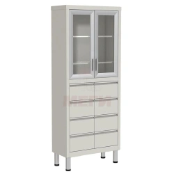 ??-02-???(???-653.12) Two-section double-leaf medical metal cupboard for placing, storing medicines