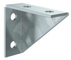 Double reinforced fixing bracket for STRUT profile