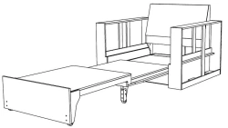 Sofa, sofa, couch for children and teenagers with wooden frame, transformable into a bed TV-BDSKD-5.23.01-01