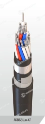Control cable with aluminium conductors insulated with polyvinylchloride plasticate, armoured, with protective hose made of poly