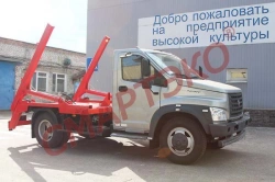 Special bunker truck with gantry loading, modifications SMA204 on GAZ chassis of modifications C41R13, C41R33, C42R33, C4