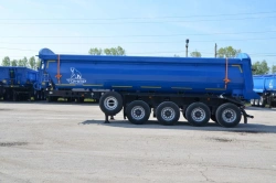 Dump semi-trailer of Tonar 952345 model with axles of TONAR models 90422, 90424, 90431.
