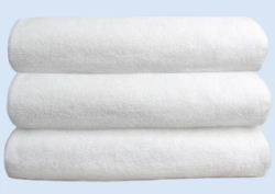 Bleached cotton terry bathing sheets