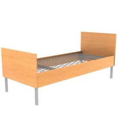 Household single-drawer bed with backrests and sides made of laminated wood chipboard (KM7-8)