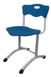 STAND UP student chair, (Adjustable), 3-5 degree height, (340-420 mm), RAL 7004, plastic yellow (RAL 1018)