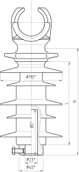 Linear rod composite support insulator OLSK 12,5-10-ASH-4