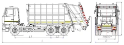 Rear-loading rubbish truck of model MK-3542-11