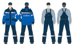 Men's suit (jacket, dungaree) against thermal risks of electric arc with protection level up to 6,6 cal/cm2 made of "PROTE" fabr