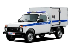 Motor vehicles for road traffic safety (military traffic police) type N1VN, modification N1VNPU, on the basis of VIS vehicles.