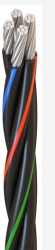 Self-supporting wire with aluminium conductors, with insulation made of cross-linked polyethylene for alternating voltage up to