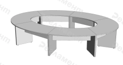 Modular table B3 400-2700x400-1200x350-950mm(WxHxH)