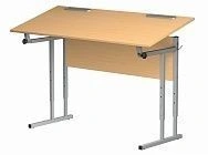 Pupil's table adjustable two-seater with adjustable table top tilt, height group from 2 to 6. Model: SUN-26-2.
