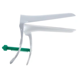 Polymer gynaecological mirror Cusco No. 3 (L) white with central swivel fixator single-use sterile