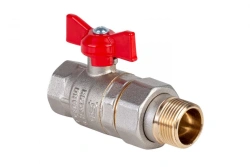 Nickel-plated ball valve with American connection Dist, series "Expert" DN20 3/4" BP-NP, H142B