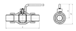 Nipple-nipple ball valve ?? DN 6-50 PN 1,6-25 MPa