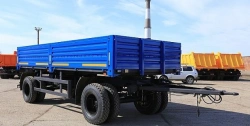 Flatbed trailer 589201 with axles PLANT 1201/1202-2410002, tyres size KAMA