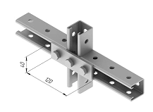 Plate 3 holes SMA 604, with overall dimensions 40x120 mm, metal thickness 5,0 mm, hot-dip galvanised steel
