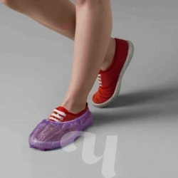 Disposable polyethylene medical shoe covers "CHISTOVIER" lilac, 2,2 g, Article No. 603-387 - 100 pcs./pack.