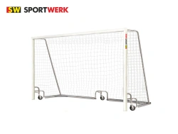 Youth football goal 3x2x2m aluminium mobile with wheels