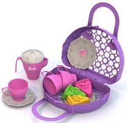 Set of crockery and cakes BARBIE (133, 3 cakes, 3 cups, 3 saucers, coffee pot with lid)