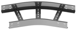 Corner radius horizontal 30 degrees cablecast reinforced LTU 000x00 U30, with overall dimensions from 150x50 mm to 1000x200
