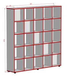 Modular multi-sectional partition cupboard C25