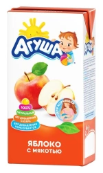 Apple juice with pulp enriched with vitamins and minerals restored "Agusha" 0,5 litre for the nutrition of nursing women
