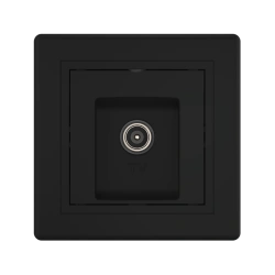CADUCEUS ALING PRESTIGE Flush-mounted aerial TV/FM single socket, black (soft touch), art. 612I.?1?1?1