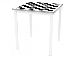 Chess table with a field (lamination) 650x650x700mm (WxHxHV)
