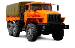 Flatbed truck Ural 4320-0111-73 (Possible equipment: FG 9JS135TA gearbox; clutch: ZF, Hammer; transfer case: URAL)