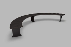 Semicircular metal frame modular bench